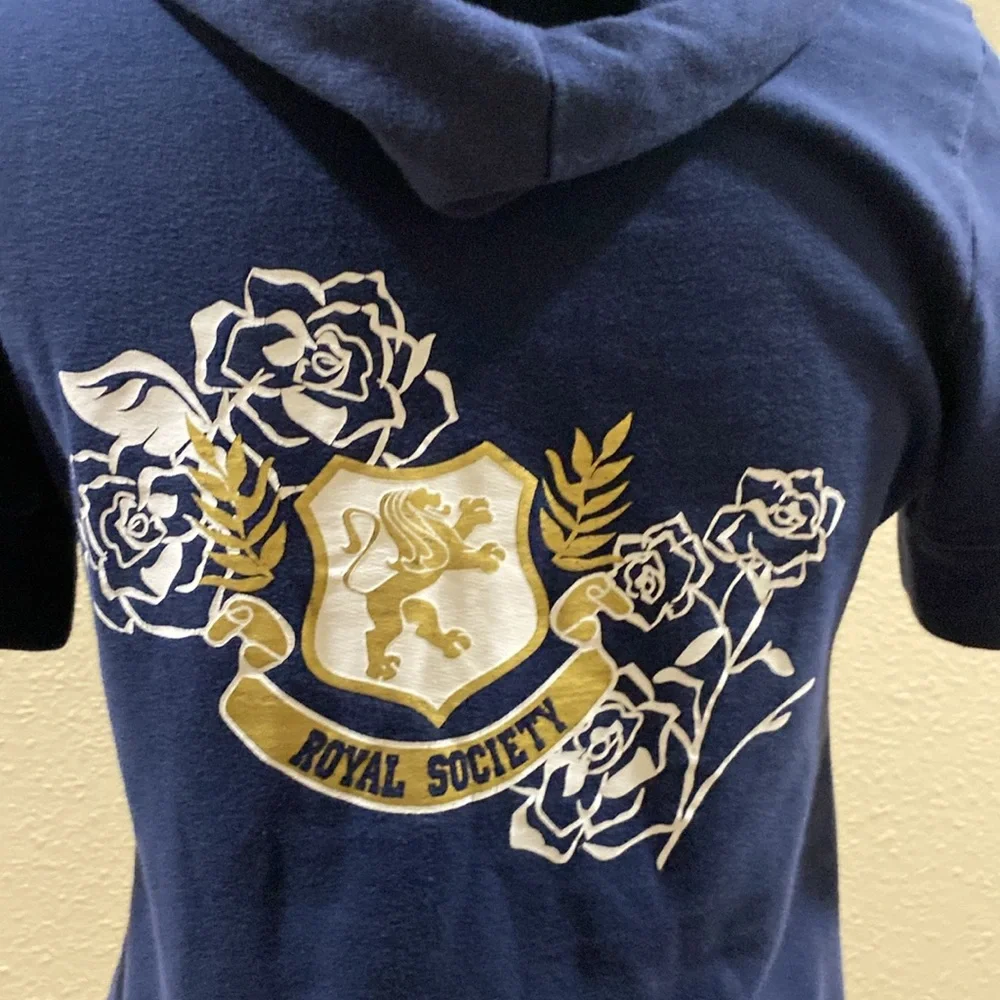 Feather Royal Society, short sleeve dark blue zip jacket - Picture 3 of 6